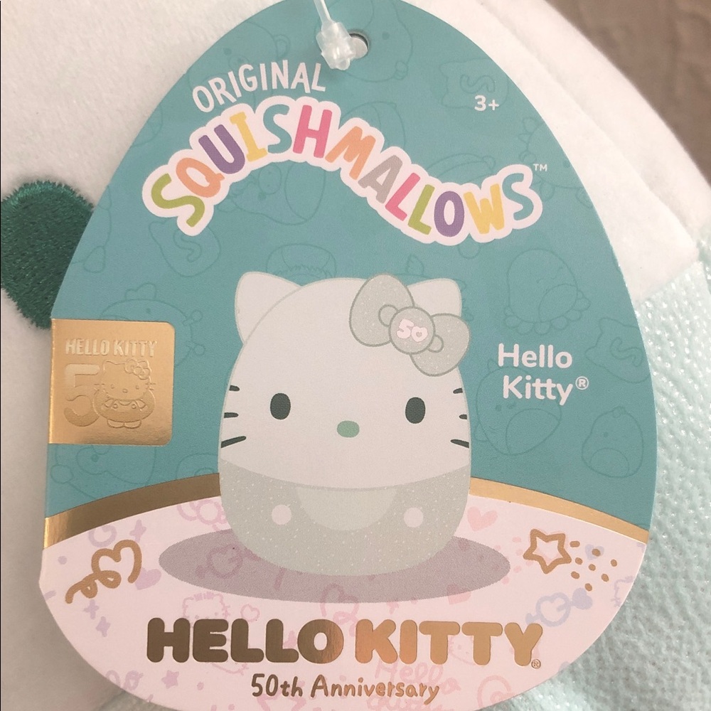 Squishmallows Light Blue and White Plush with Glitter Bow - Picture 3 of 4